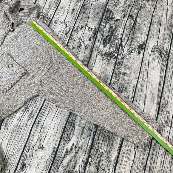 VTG 90s Eddie Bauer Jacket Womens Large Brown Wool Blend Chunky Knit Button Up - Picture 8 of 10